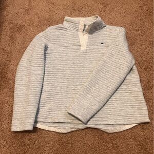 Womens Vineyard Vines Channel Snap Pullover - Large - Light Gray